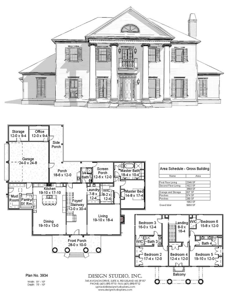 the floor plan and elevation plans for a home