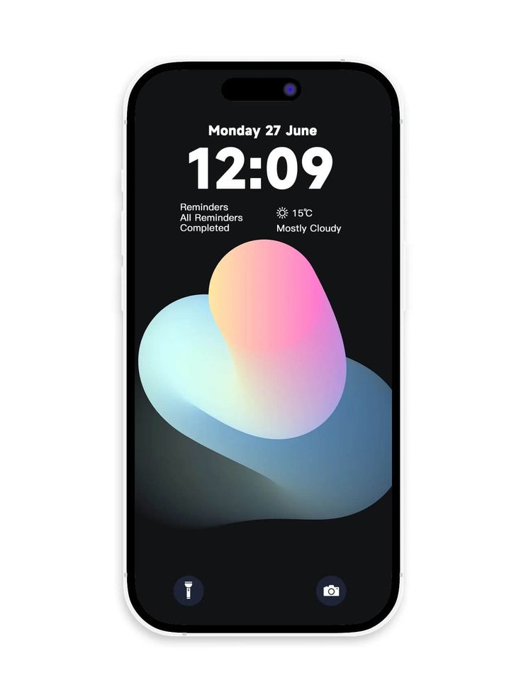 an iphone with the time displayed on it's screen and its display showing different colors