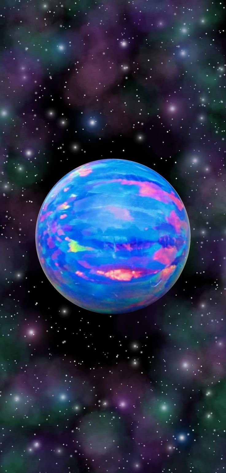 an image of a blue and purple object in the middle of space with stars around it