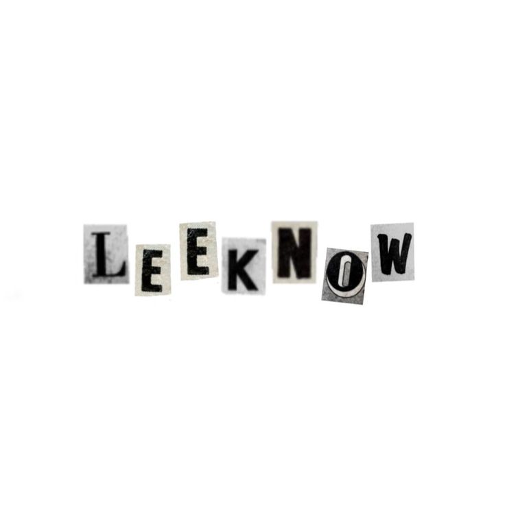 the word leknow spelled in cut out letters