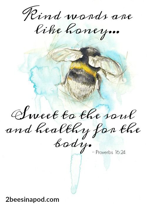 a painting of a bee with a quote on it