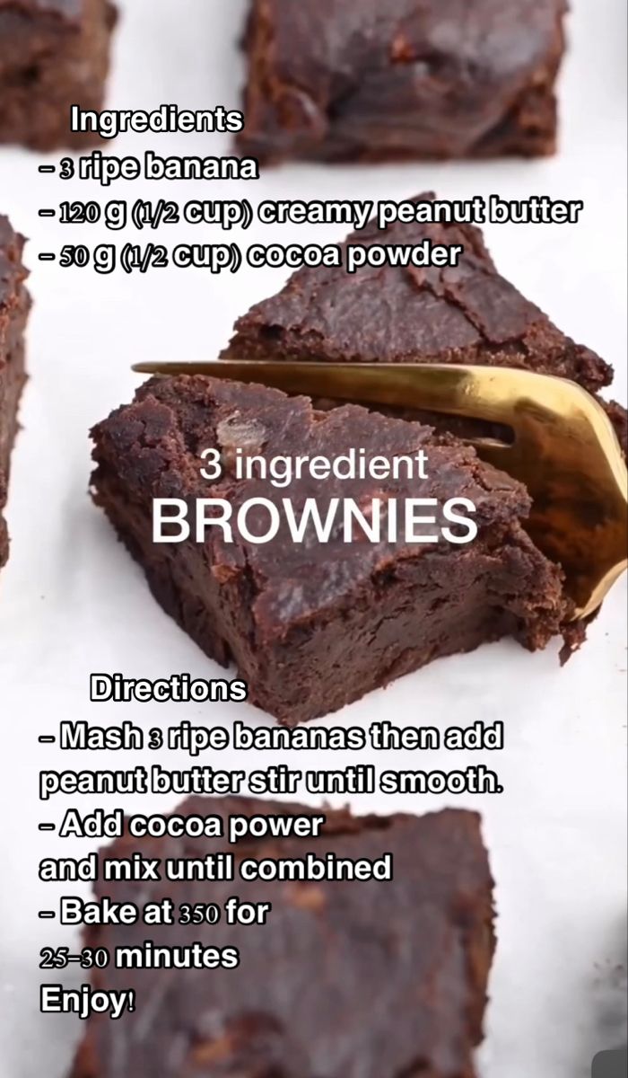 chocolate brownies with golden spoon labeled ingredients