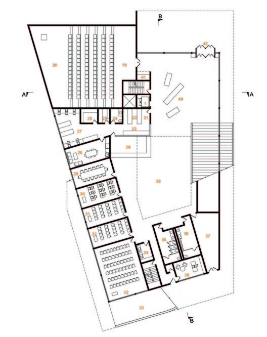 the floor plan for an office building with several floors and two levels, all in different sections