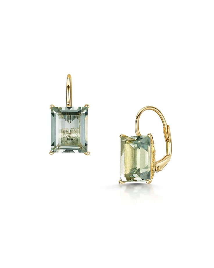 Fervor Montreal Earrings Emerald Cut Green Amethyst Lever Back Earrings Elegant Gemstone Baguette-cut Earrings, Formal Yellow Gold Earrings With Gemstone Accents, Elegant Faceted Gemstones For Formal Occasions, Elegant Emerald Cut Gemstones For Formal Occasions, Exquisite Gemstone Earrings For Formal Occasions, Elegant Baguette Cut Gemstone Earrings, Elegant Green Amethyst Earrings For Gift, Classic Green Amethyst Jewelry For Formal Occasions, Emerald Cut Gemstone Earrings For Formal Occasions