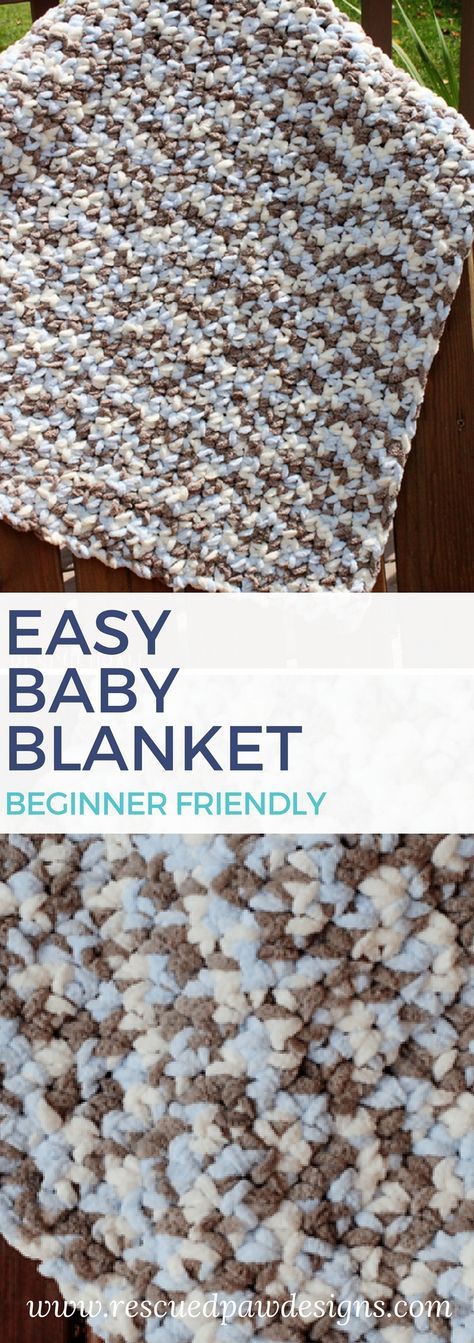 the easy baby blanket is made with yarn