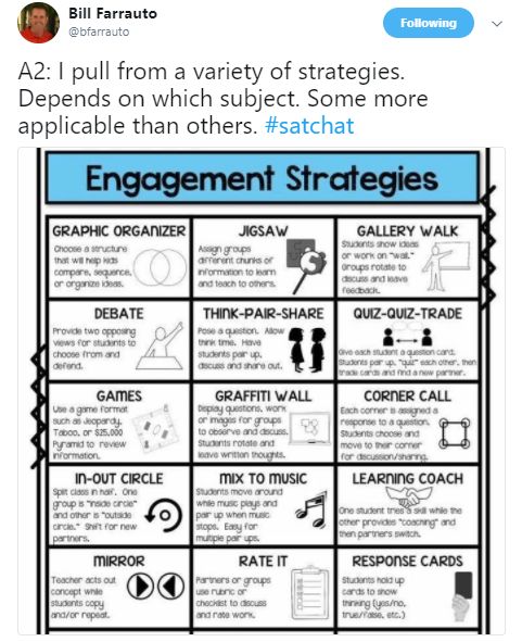 a tweet with the words engagement strategy written on it