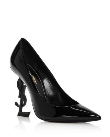 Saint Laurent Opyum Pumps in Patent Leather Ankle Tie Espadrilles, Womens Wide Shoes, Tie Up Sandals, Ysl Heels, Black Patent Leather Pumps, Designer High Heels, Shoes Photo, Patent Leather Pumps, Footwear Design Women