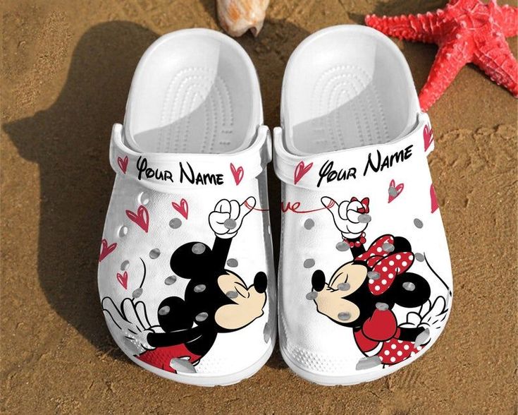 Get your product: Personalized Crocs, Mickey Minnie Kiss Crocs, Disney Pattern Crocs, Disney Couple Crocs Rubber Crocs Crocband Clogs, Comfy Footwear TL97
1. PRODUCT INFORMATION:

Incredibly light and fun to wear.
Water-friendly and buoyant; weighs only ounces.
Ventilation ports add breathability and help shed water and debris.
Easy to clean and quick to dry.
Upper: Croslite.
Lining: Croslite.
Sole: Croslite.
2. SIZE CHART:
3. RETURN:
We will gladly issue you a replacement item or issue a refund Costume Crocs, Croc Wedding, Couple Crocs, Painted Crocs, Nautical Mickey, Custom Baby Shoes, Disney Pattern, Croc Shoes, Crocs Ideas