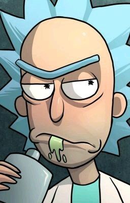 a cartoon character with blue hair holding a can in his hand and looking at the camera