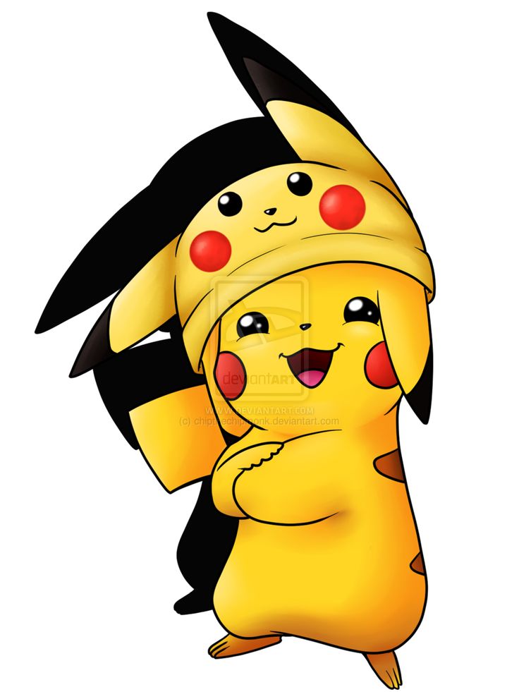 the pikachu is wearing a hat and holding his arms up in front of him