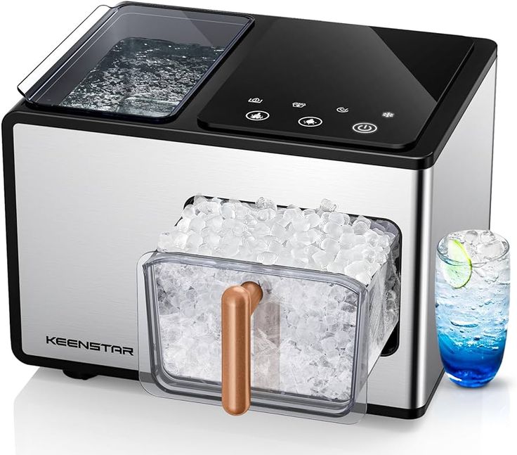 Amazon.com: Keenstar Nugget Ice Maker Countertop, 40lbs/24H, Pebble Ice Maker with Soft Chewable Ice, Self Cleaning Sonic Ice Machine, Stainless Steel with Touch Screen, Compact Design for Home Office Bar Party : Appliances Pebble Ice Maker, Pebble Ice, Sonic Ice, Nugget Ice, Nugget Ice Maker, Ice Maker Machine, Portable Ice Maker, Home Office Bar, Best Appliances