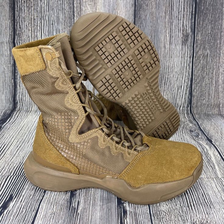 New With Without Box Nike Sfb Field Military Tactical Boot. Mens Size 6 = Womens Size 7.5 Style Dd0007-900 Original Box Not Included. Shoes Are In New And Unworn Condition. 100% Authentic. Nike Lace-up Combat Boots For Outdoor, Combat Boots With Vibram Sole For Sports, Fade-resistant High-top Combat Boots, Nike Outdoor Boots, Nike Leather Work Boots With Vibram Sole, Nike Slip-resistant Boots For Streetwear, Combat Hiking Boots With Vibram Sole, Tactical Leather Desert Boots With Reinforced Toe, Tactical Brown Leather Boots