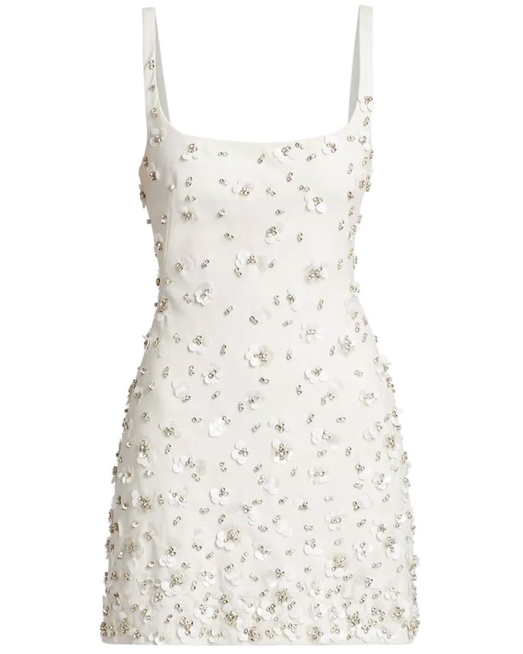 SIMKHAI Ivory Embellished Sleeveless Ziva Mini Dress Square neck Square back Sleeveless Slim silhouette Concealed back zip closure Beaded embellishment throughout Mini length 55% acetate, 45% polyester Modest Winter Outfits, Prada Dress, Dress Square Neck, Nye Dress, Vintage Mini Dresses, Ceremony Dresses, Off White Dresses, English Rose, Grad Dresses