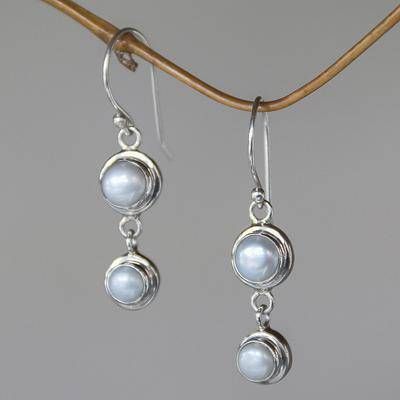 Silver Pearl Drop Earrings, Silver Pearl Earrings, Pearl Dangle Earrings, Sterling Silver Dangle Earrings, Pearl Earrings Dangle, Girly Stuff, Lovely Earrings, Silver Drop Earrings, Silver Earrings Dangle