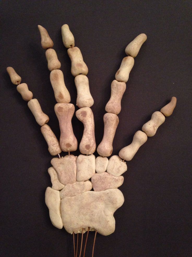 a hand made out of rocks and sticks