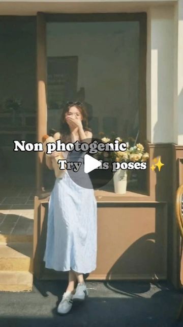 a woman standing in front of a door with the words non phoegenic try is roses