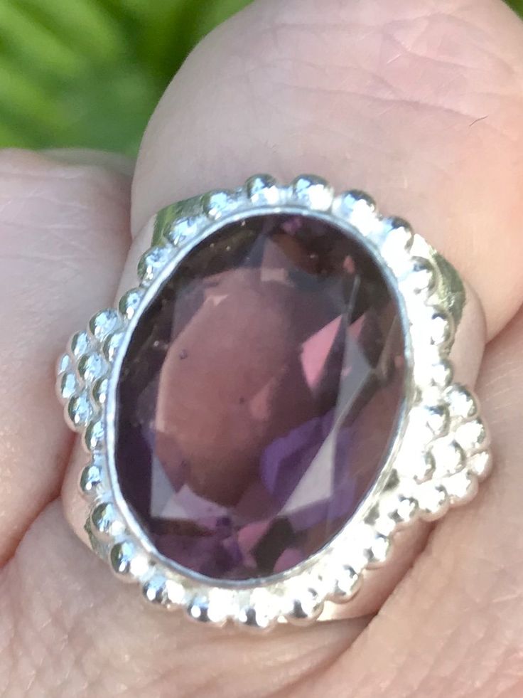 Amethyst Cocktail Ring Size 6.75 - Morganna’s Treasures Oval Amethyst Healing Ring, Purple Gemstone Rings With Spiritual Style, Oval Amethyst Ring For Healing, Purple Gemstone Spiritual Rings, Spiritual Oval Purple Ring, Spiritual Amethyst Gemstones For Anniversary, Spiritual Purple Gemstone Rings, Purple Oval Spiritual Crystal Ring, Purple Spiritual Crystal Ring, Oval