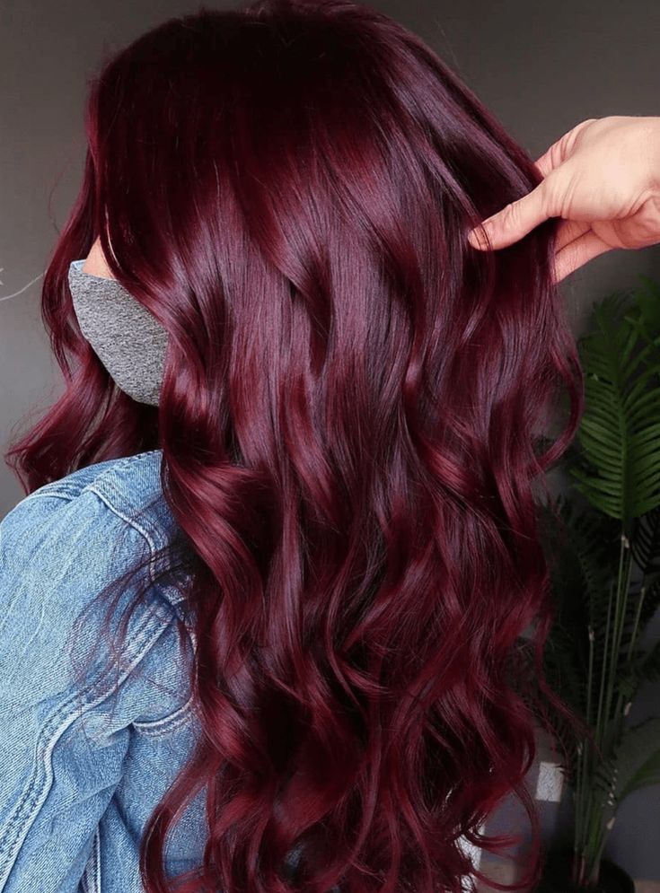 Red Wine Sangria Hair Color, Chelsea Houska Red Hair Color Formula, All Over Burgundy Hair Color, Red Wine Burgundy Hair, Wine And Brown Hair, Different Color Reds For Hair, Womens Red Hair Color, Burgundy Wedding Hairstyles, Wine Country Red Hair