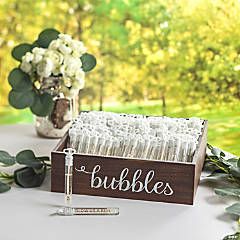 Wedding Bubbles | Oriental Trading Company Wedding Reception Bubbles, Light Up Wedding Favors, Guest Ideas For Wedding, Bubbles For Wedding Exit, Wedding Inspo Ideas, Kid Friendly Wedding Ideas, Wedding Reception Ideas On A Budget, Bubble Send Off Wedding, Wedding Stations