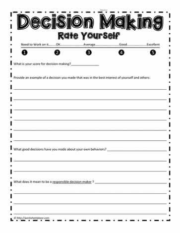 an emotion control worksheet for students