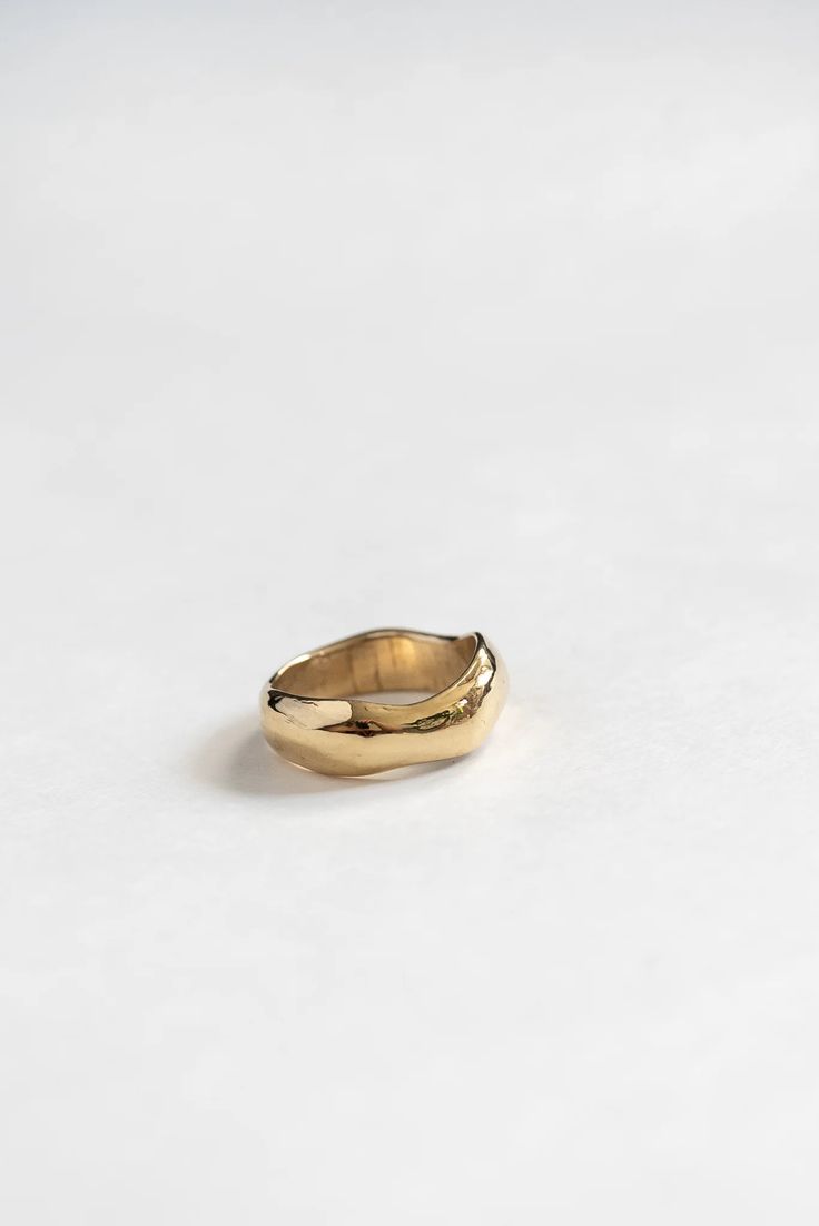 Organic Ring - Handmade in Philadelphia – by ren Hand Forged Open Ring In Recycled Gold, Hand Forged Recycled Gold Open Ring, Everyday Yellow Gold Wide Band Signet Ring, Fine Jewelry 14k Gold Rings With Thick Band, 14k Gold Wide Band Ring For Promise Ring Event, 14k Gold Rings With Thick Band, 14k Gold Rings With Thick Band Style, 14k Gold Wide Band Ring For Promise, 14k Gold Wide Band Promise Ring