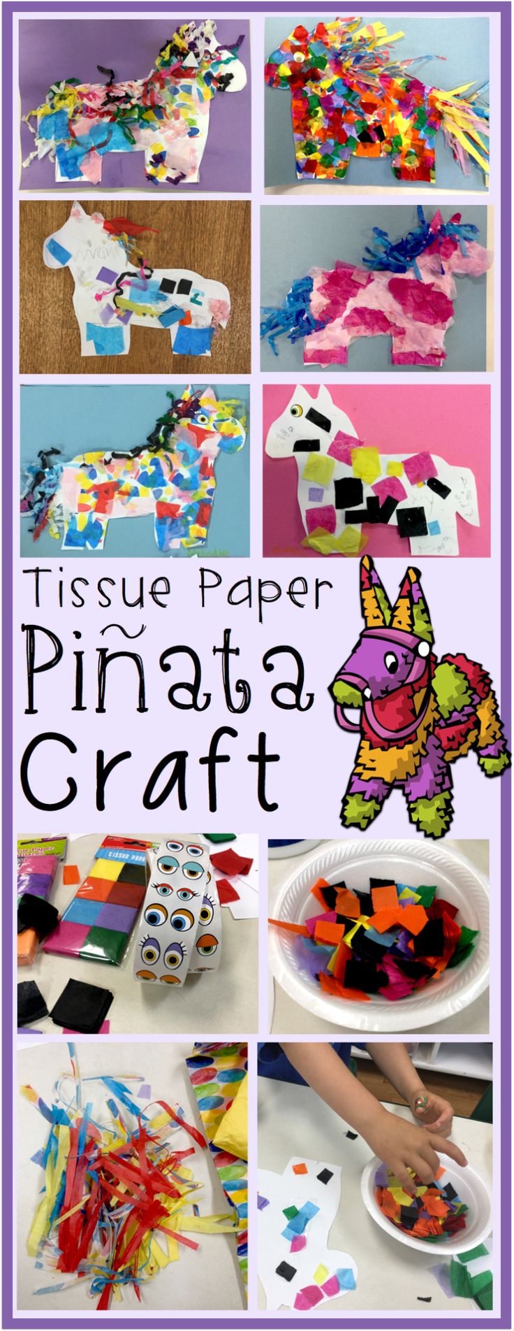 tissue paper pinata craft for kids with pictures and instructions to make them look like they are