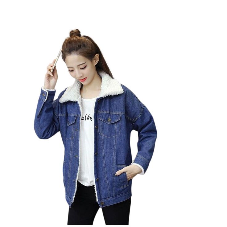 FREE SHIPPING Long Sleeves Warm Jeans Coat Outwear Wide Denim Jacket JKP13417 Winter Denim Blue Cotton Denim Jacket, Winter Blue Cotton Denim Jacket, Blue Cotton Denim Jacket For Winter, Winter Denim Jacket With Pockets In Dark Wash, Winter Dark Wash Denim Jacket With Pockets, Winter Casual Cotton Denim Jacket, Casual Winter Denim Jacket In Cotton, Casual Cotton Denim Jacket For Winter, Casual Denim Blue Outerwear For Winter