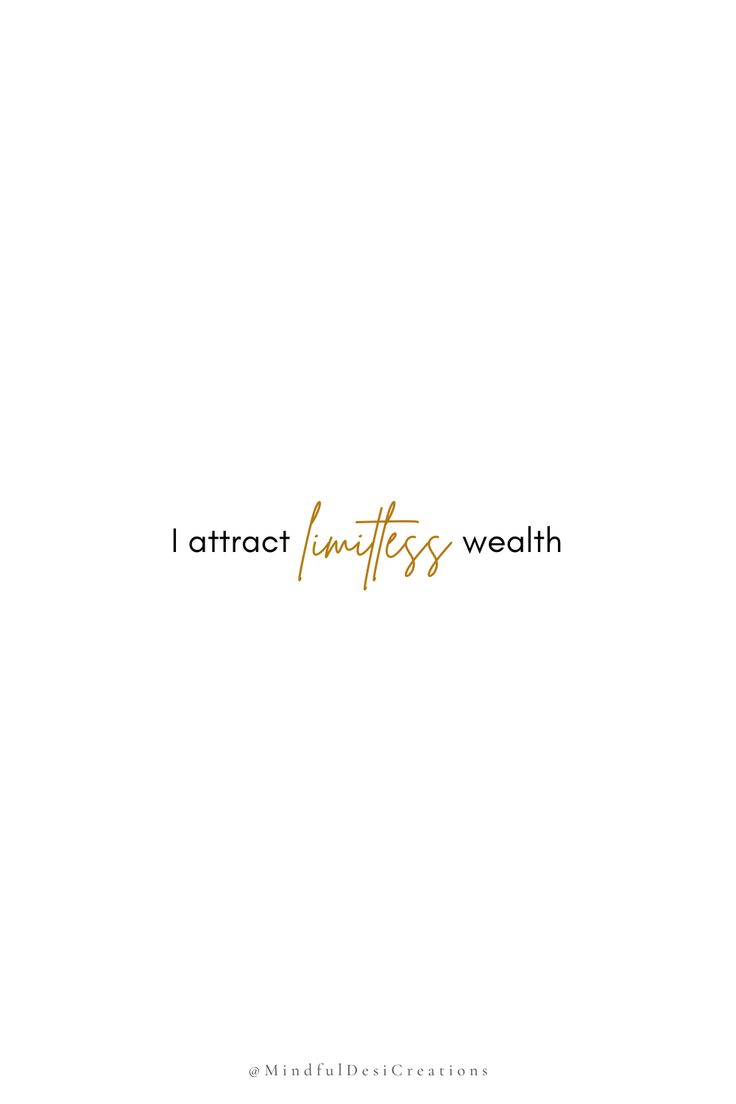 the words i attract, limit and wealth are written in gold on a white background