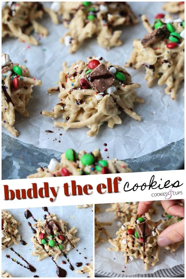 some cookies are being made with candy and sprinkles