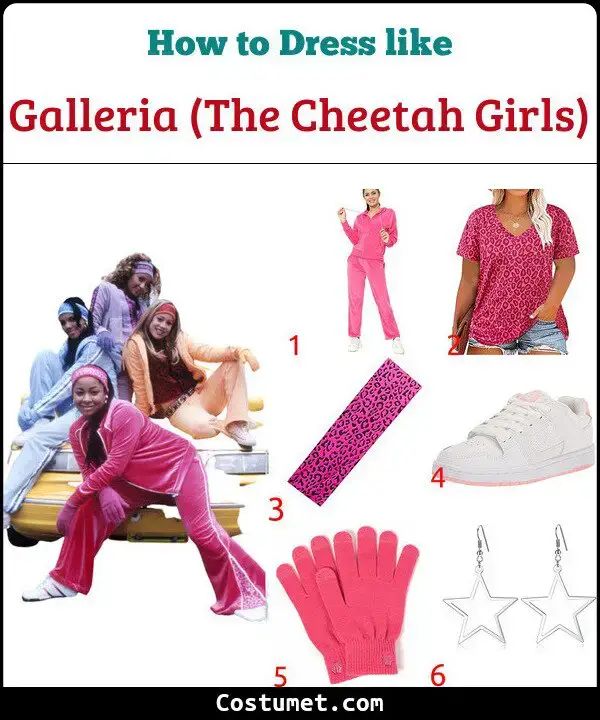 how to dress like galeria the cheetah girls in pink and white outfits