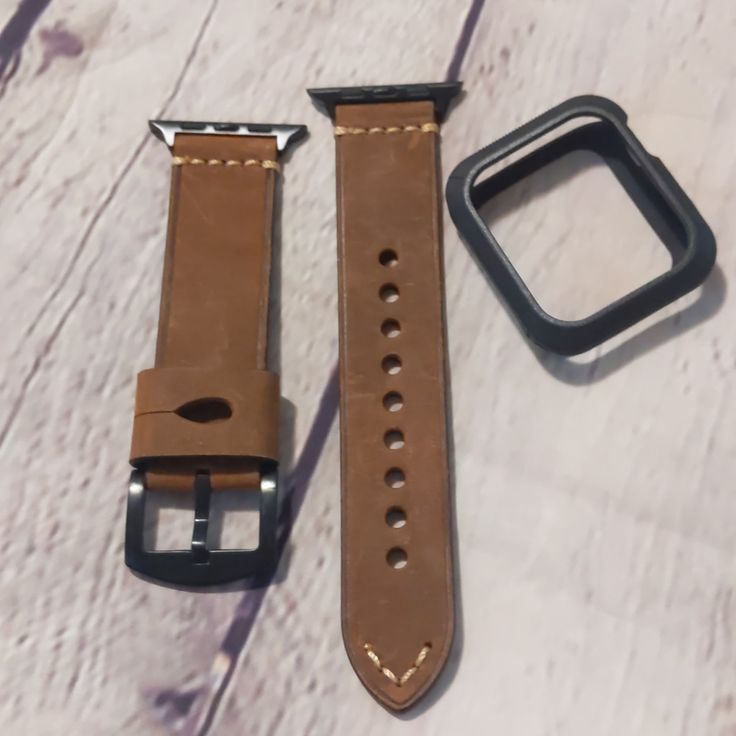 Cowboy Cut Brown Leather Band Size Large And Rugged Armour Case Compatible With Apple Watch Casual Leather Watch Accessories For Outdoor, Vintage Brown Watch For Outdoor, Outdoor Brown Watch With Leather Strap, Brown Leather Watch Accessories For Outdoor, Brown Leather Outdoor Watch Accessories, Casual Brown Watch With Leather Strap, Outdoor Brown Leather Watch Accessories, Outdoor Brown Leather Strap Watches, Brown Casual Watch Accessories For Everyday Use