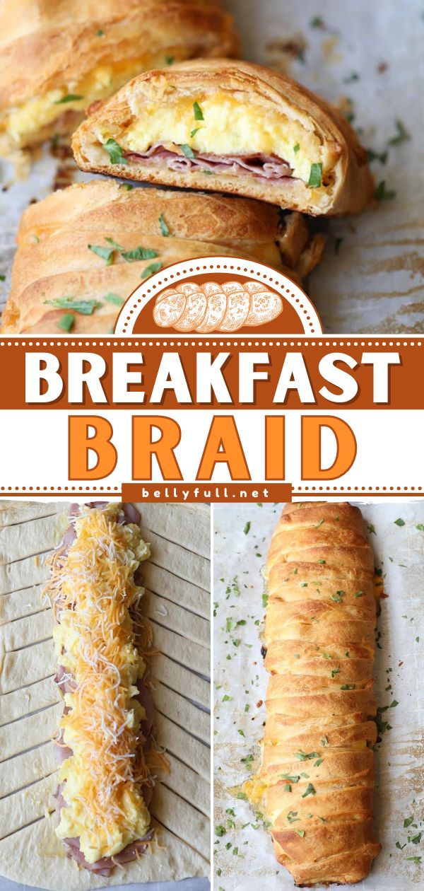 Easy Breakfast Braid, breakfast, brunch Egg And Crescent Roll Recipes, Breakfast With Crescent Dough Sheet, Recipes With Crossiant Dough, Crescent Sheet Breakfast Recipes, Breakfast Ideas Pillsbury Crescent Rolls, Pilsbury Crescent Sheets Recipes, Ham And Egg Crescent Rolls, Crescent Roll Braid Recipes, Cresent Rolls Breakfast Recipes