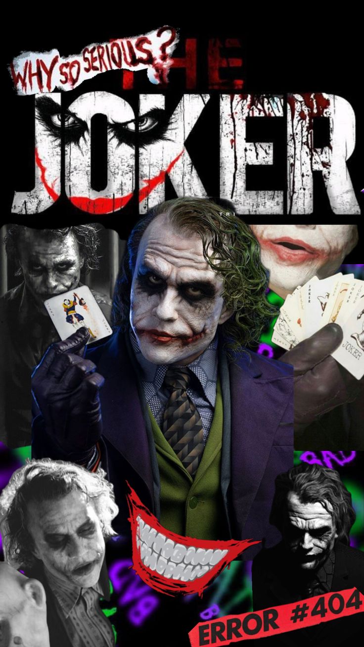 the joker movie poster with two men in suits and clown makeup, one holding playing cards