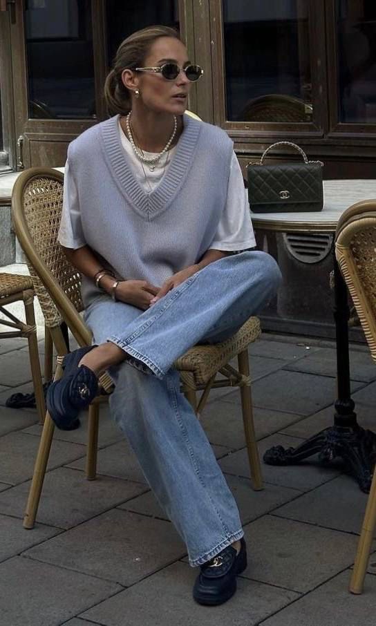 Sweater Vest Outfit, Loafers Outfit, Chique Outfits, Paris Mode, Italy Outfits, Looks Street Style, Mode Inspo, Looks Chic, Outfit Inspo Fall