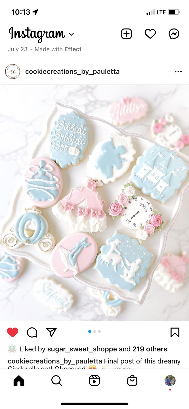 the instagram page for instagram's baby shower cookies is displayed on a plate