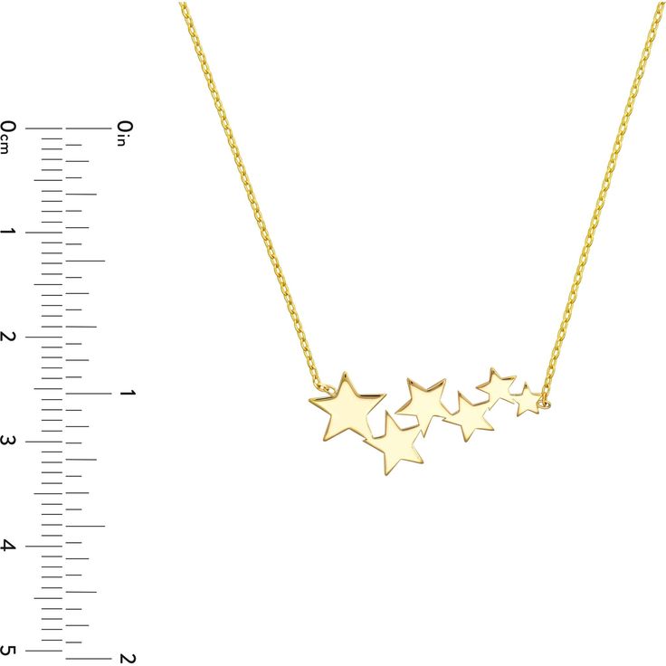 Ignite your passion for fine jewelry with the shimmering beauty of the Graduating Stars Adjustable Necklace by Olas d'Oro. This exquisite 14K yellow gold necklace is a celestial masterpiece that will leave you mesmerized. Its design features six graduating stars, each representing a unique moment in your life's journey.Crafted with precision and passion, this necklace is more than just jewelry; it's a symbol of your personal growth and accomplishments. The stars glisten with the warmth of 14 Kar Celestial Yellow Gold Necklace For Anniversary, Gold Star-shaped 14k Diamond Necklace, Yellow Gold Celestial Necklace For Formal Occasions, Celestial Yellow Gold Necklace For Formal Occasions, Star-shaped Fine Jewelry Necklace For Anniversary, Fine Jewelry Star-shaped Necklace For Anniversary, Yellow Gold Star Charm Necklace For Anniversary, Yellow Gold Fine Jewelry Necklace With Star Charm, Formal Gold Necklace With Star Charm