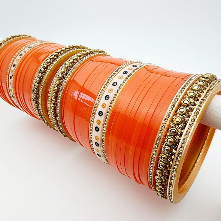 Aash Bridal Bangle Set Indian Bangles , South Asian Bangles , Pakistani Bangles , Desi Bangles , Punjabi Bangles , Tamil Bangles , Indian Jewelry Bridal Bangle Set, Bridal Jewelry Collection, Deep Orange, Bridal Bangles, Bangle Set, Bridal Looks, Colour Tone, The Spirit, Bridal Jewelry