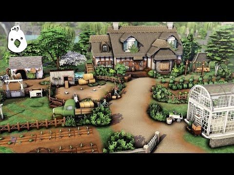 Family Farm 👨‍👩‍👦‍👦🐄🌱 w/ Cottage Living | The Sims 4 - Speed Build (NO CC) - YouTube Sims 4 Farm Landscape, Sims 4 Floorplan Farmhouse, Sims 4 Farm Inspiration, Large Family Cottage Sims 4, Sims 4 Cottage Living Family House, Cottage Living Sims 4 House Layout, The Sims 4 Farmhouse Plans, Sims 4 Country Living House, Sims 4 Houses Layout Cottage