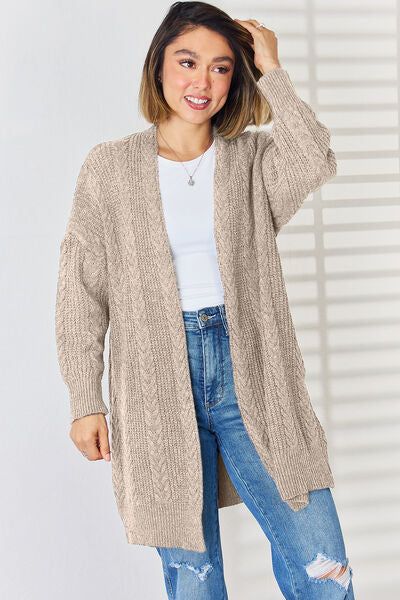 Features: Basic style Stretch: Moderate stretch Material composition: 100% polyester Care instructions: Machine wash cold. Tumble dry low. Imported Product measurements:S:Bust 45.67 in, Shoulder 26.38 in, Sleeve Length 15.75 in, Top Length 34.25 inM:Bust 47.24 in, Shoulder 26.77 in, Sleeve Length 16.14 in, Top Length 34.65 inL:Bust 48.82 in, Shoulder 27.17 in, Sleeve Length 16.54 in, Top Length 35.04 in Shoulder Cardigan, Drop Shoulder Cardigan, 7 Seven, Open Front Cardigan, Basic Style, Knitting Designs, Front Open, Drop Shoulder, Cable Knit