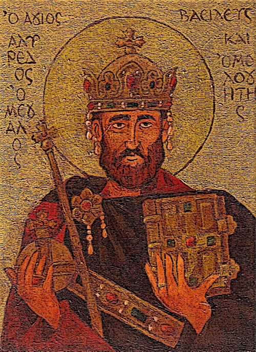 an icon of st nicholas the great with his cross and book in his left hand