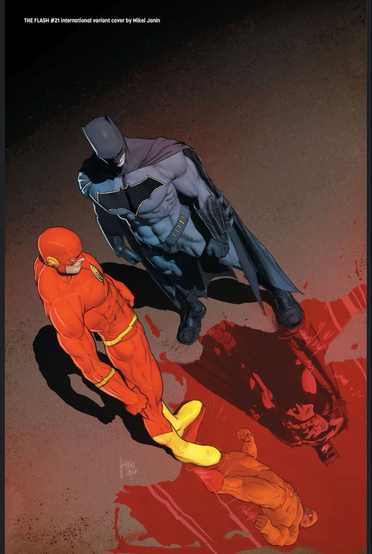 the flash and batman are standing next to each other