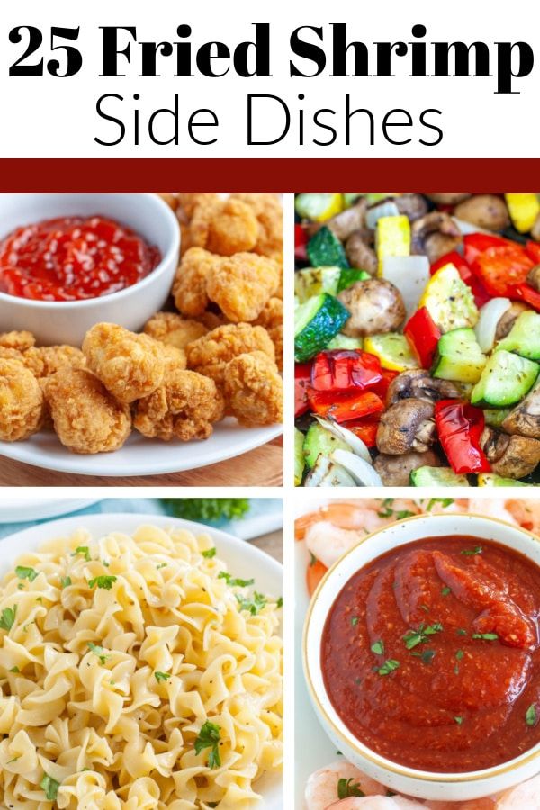 25 fried shrimp side dishes with text overlay