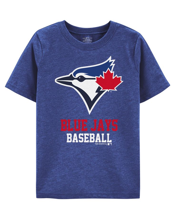 Your Blue Jays Fan Will Love Supporting The Home Team In This Soft Cotton Tee! Official Mlb Product Designed Exclusively For Carter's. Blue Tops With Team Name For Baseball Season, Blue Team Spirit T-shirt For Game Day, Blue Baseball Season Top With Team Logo, Blue Tops With Team Logo For Baseball Season, Sporty Blue Tops For Baseball Season, Blue Baseball Fan Apparel Tops, Blue Fan Apparel Tops For Baseball Season, Blue School Spirit T-shirt For Sports Season, Blue Collegiate Tops For Baseball Season