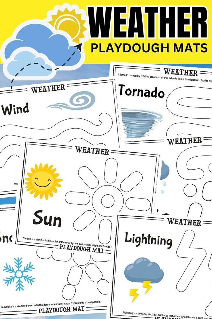 printable weather playdou mats for kids