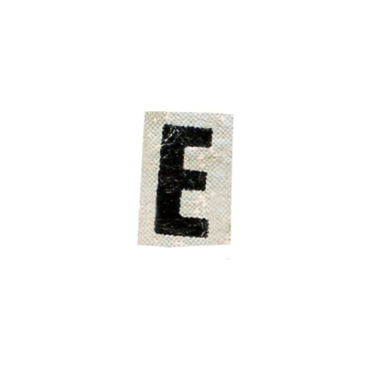 the letter e is made out of black and white paper