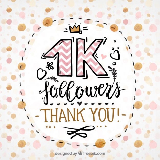 a pink and gold polka dot background with the words 4k followers thank you