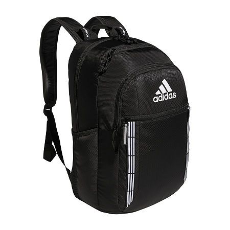 When you've got both work and a workout on your schedule, you're going to need your gym clothes, water bottle, laptop, snacks and more. Luckily, it all fits in this adidas backpack. Head out the door with everything organized in plentiful compartments and slipped comfortably over your shoulders.Features: Laptop Sleeve, Adjustable Straps, Water Bottle PocketClosure Type: ZipperPockets: 4 Outside Zipper Pockets, 2 Side Water Bottle PocketsTech Compatibility: 16 In LaptopMeasurements: 12.75 Width/I Practical Sports Bags For Back To School, Practical Sports Bags, Sporty Rectangular Backpack For Gym, Sporty Gym Backpack For Back To School, Adidas Gym Bag For Back To School, Functional Sports Bags For Back To School, Black Gym Backpack For Back To School, Adidas Casual Backpack For Gym, Sporty Black Backpack For Gym