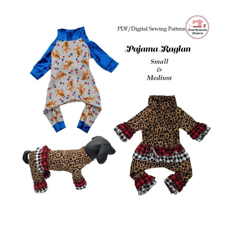 two baby rompers, one with an animal print and the other with a dog on it