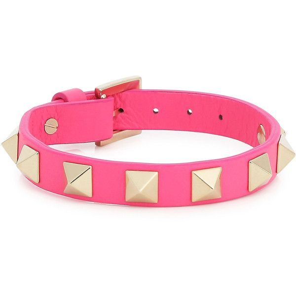 Valentino Jewelry, Pink Bangles, Pink Valentino, Valentino Pink, Bracelets Pink, Studs And Spikes, Different Jewelry, Leather Bangle, Mini Pink