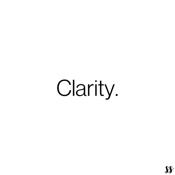 the word clarity written in black on a white background